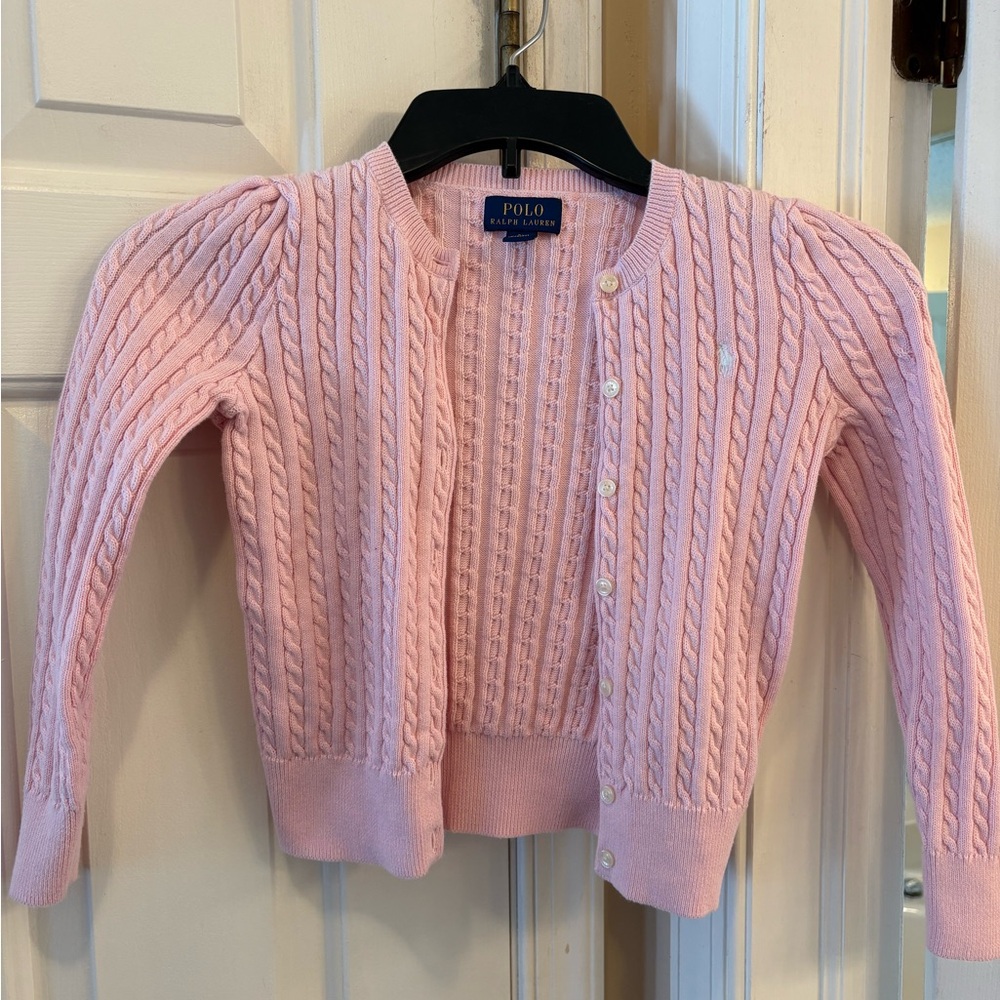 Polo by Ralph Lauren Light Pink Cable Cardigan